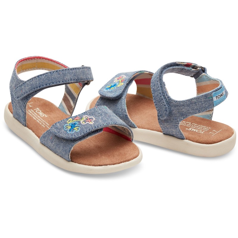 Toms Strappy Blue Multi Speckle Chambray 10009803