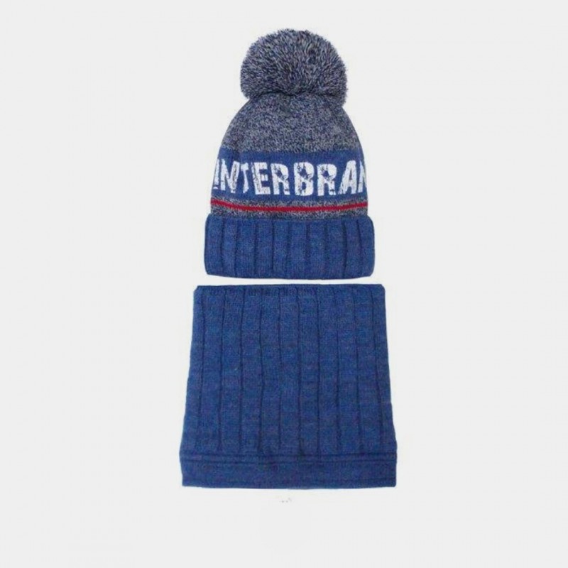 Knitted Hat-Snood Blue 42-553-1