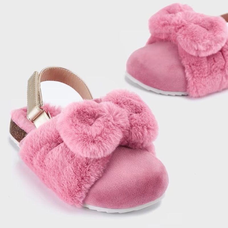 Mayoral Slippers With Fur and Bow 46406-064
