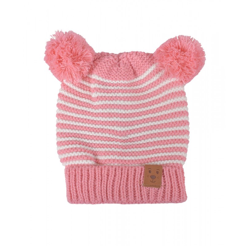 Baby Hat with Pom Pom Pink