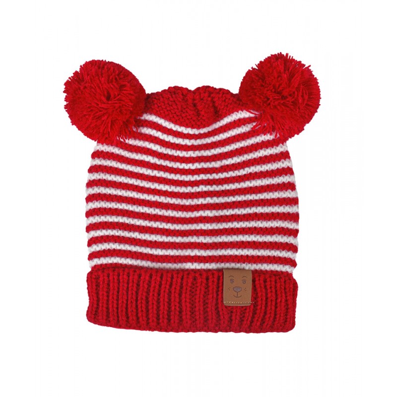 Baby Hat with Pom Pom Red